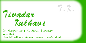 tivadar kulhavi business card